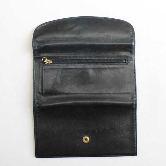 Coach Legacy Vintage 90s Black Bifold Water Buffalo Leather Envelope Wallet - Picture 5 of 8